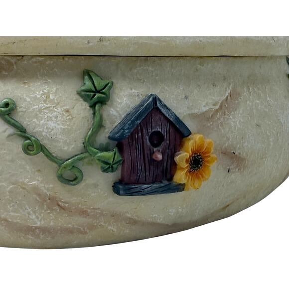 Hand Painted 3D Flower Garden Oval Storage Box - Picture 4 of 10